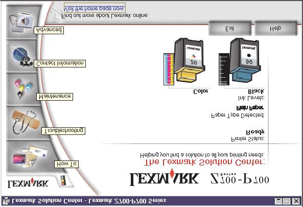 Lexmark Ratkaisukeskus Lexmark Z700-P700 Series -ratkaisukeskus on tulostusopas.