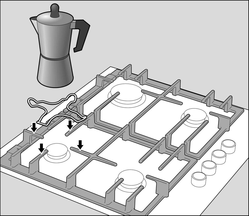 Kahvipannun lisäritilä Voidaan käyttää yksinomaan lisäpolttimessa ja keittoastioissa, joiden halkaisija on alle 12 cm.