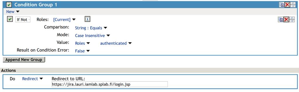 34 Jirassa oli kaksi eri URL-osoitetta, joista käyttäjä pystyi kirjautumaan sisään palveluun. Kirjautuminen uudelleenohjattiin aina käyttämään samaa kirjautumisikkunaa.