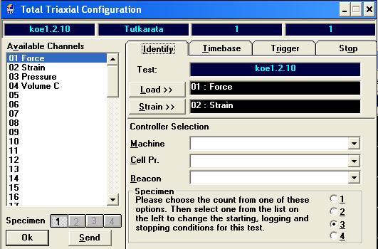 LIITE 3 18 (21) Kuva 3.4 Test Configuration 6. Lopuksi painetaan OK ja koe alkaa. Control Overview -ikkuna muuttuu keltaiseksi.