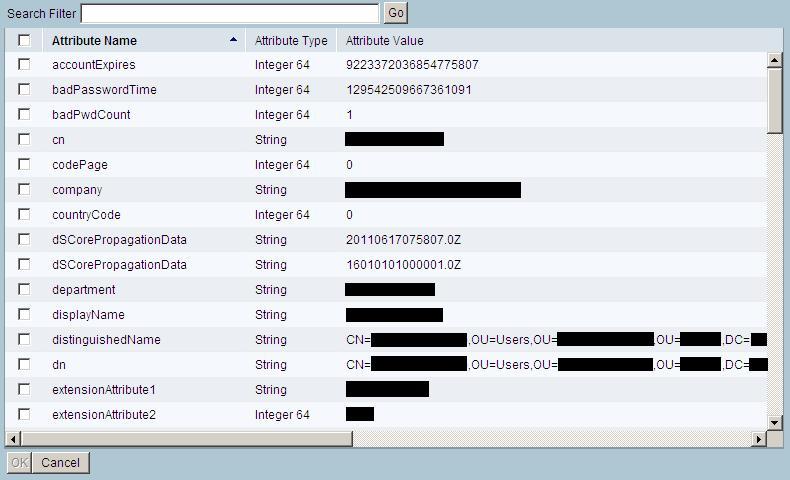 24 KUVIO 11. Directory Attributes AD- ja ACS-palvelimien tulee olla synkronisoituja Network Time Protocol -palvelimen ajan mukaisesti. Palvelimien on haettava aika samalta NTP-palvelimelta.
