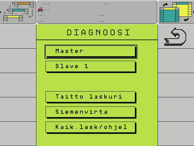 Diagnoosiohjelma Diagnoosiohjelmassa voiaan tarkistaa tulo- ja lähtösignaalit.