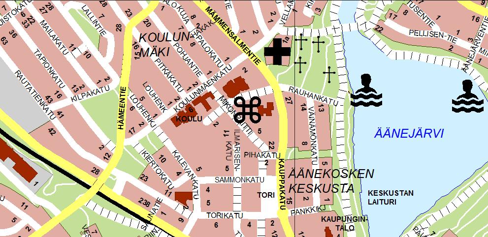 35 ÄÄNEKOSKEN LIIKUNTATALO Osoite: Koulunmäenkatu 2, ÄÄNEKOSKI Koordinaatit: 62.6078 : 25.