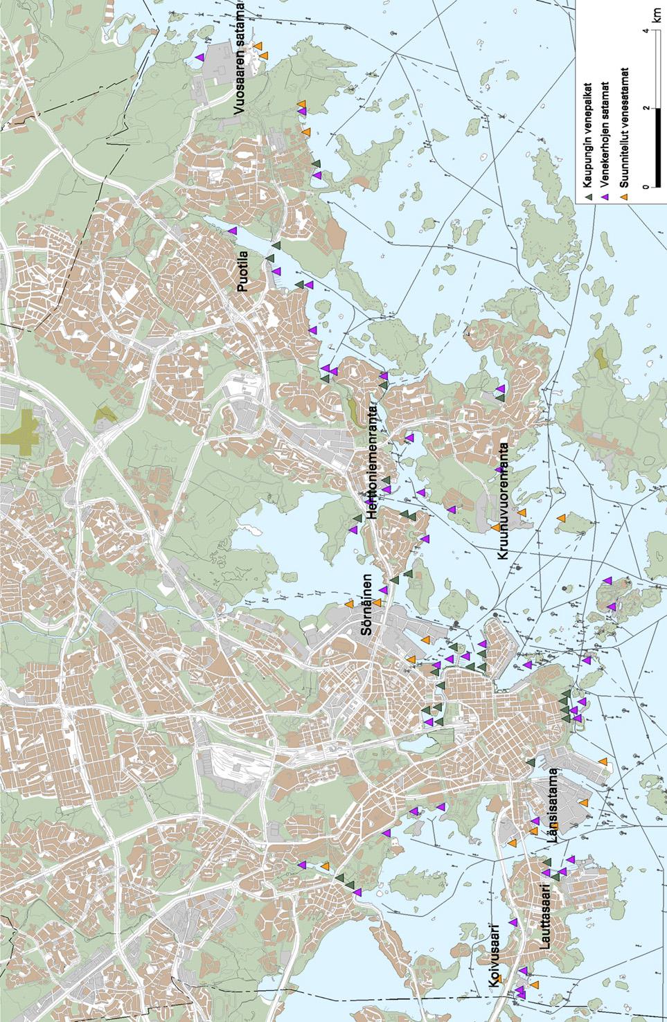 Kuva 1. Helsingin venesatamatilanne.