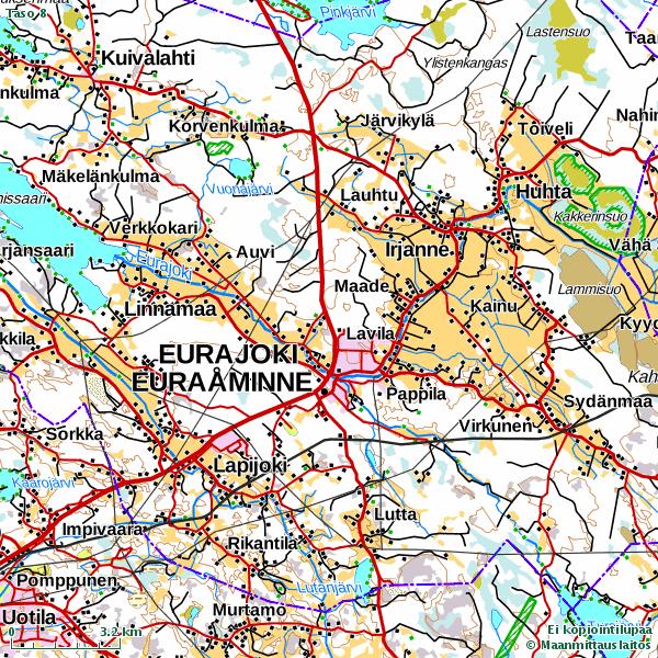 Olen rajannut tutkimusalueen koskemaan Eurajoen kunnan alueella olevia kyliä, jotka rajautuvat Eurajoen jokeen.