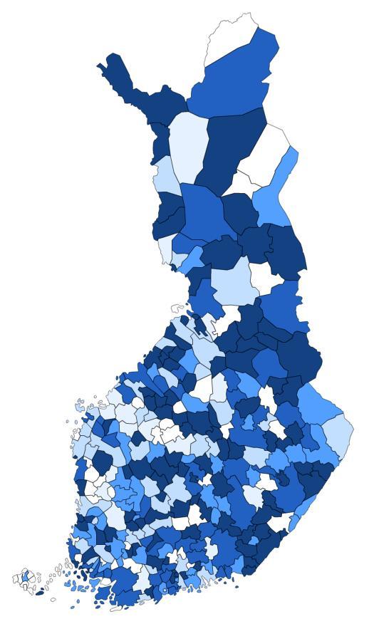 Rekisteröityneet koulut / kaikki kunnan koulut (%) 1763