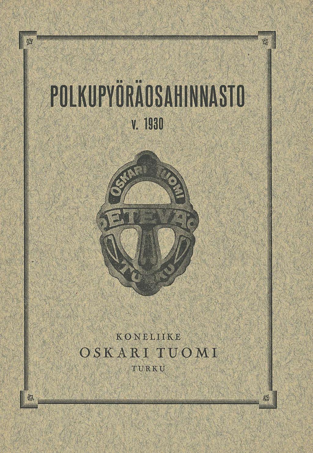 POLKUPYÖRÄOSAHINNASTO» 1930