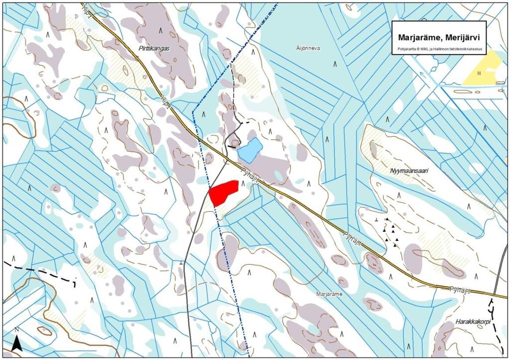 GEOLOGIAN TUTKIMUSKESKUS 12 4.3 Merijärvi Merijärven kunnan alueella on tehty tämän projektin aikana 10 kalliokiviaineskartoitusta. Aikaisemmin alueella on kartoitettu 25 kohdetta.