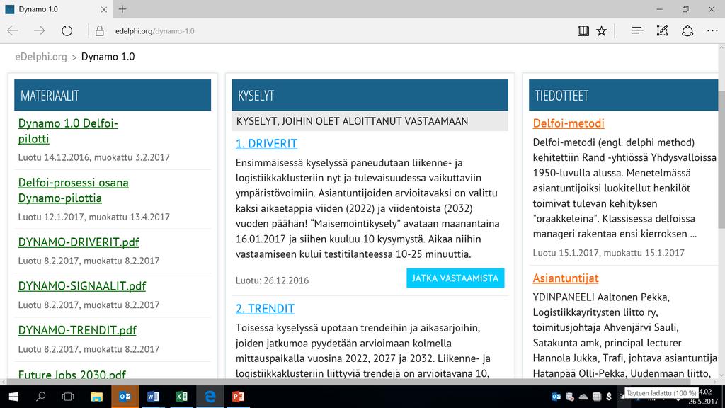 Ajurit, trendit ja singaalit avataan erillisinä