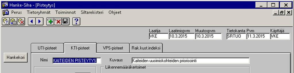 40 sissä pisteytyksissä Liikenneviraston TIEH -korjaustarveindeksipisteytyksen mukaiset, jotka on esitetty kuviossa 10.