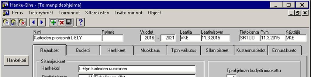44 Kuvio 16. Lopullinen kaiteiden uusimiskohteiden priorisoinnissa käytetty toimenpideohjelman rajaus.