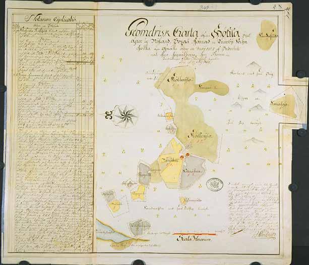 Hökilä eli Hyökkälä vuonna 1727 laaditussa maakirjakartassa. Laatija Adam Giöker. KA b49: 3/4. www.