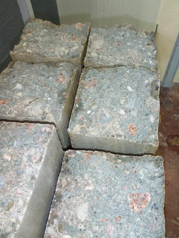62 Taulukko 12. Kovettuneen betonin tiheydet, puristuslujuudet sekä taivutuslujuudet.