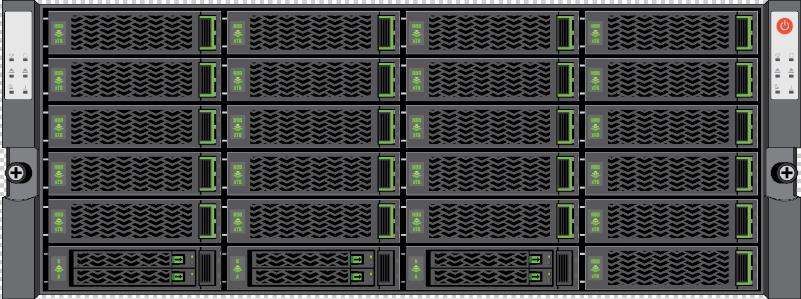 Nimble Storage CS -ratkaisu CS1000, CS3000, CS5000, CS7000 Kapasiteetti 4U24 kehikko 21x 3,5 HDDs w/ 18+3