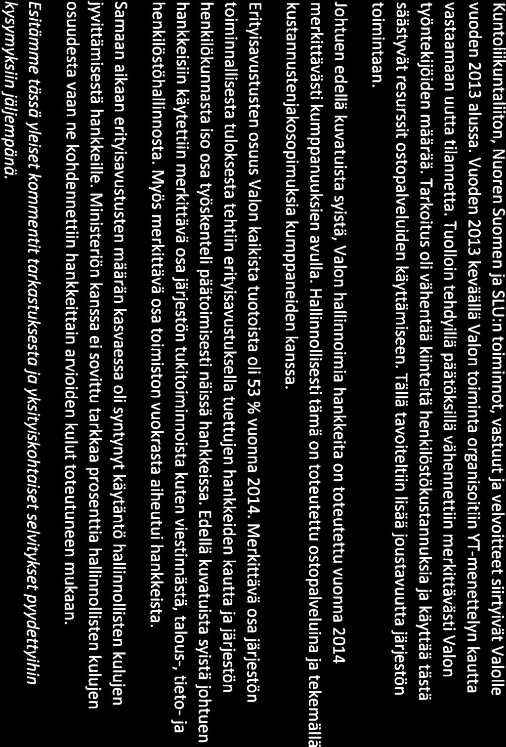 Kuntoliikuntaliiton, Nuoren Suomen ja SLU:n toiminnot, vastuut ja velvoitteet siirtyivät Valolle vuoden 2013 alussa.