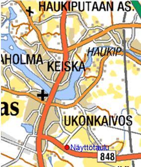 Haukipudas, Haukiväylä 848/1/975 Nopeusnäyttötaulu asennettiin Haukiväylän tutkimuspisteeseen ajalle 9.1.2012 13.1.2012 (kuva 24).