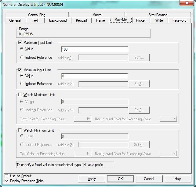 Setting -ikkunan päänäkymän Common Settings -välilehdeltä (kuva 59).