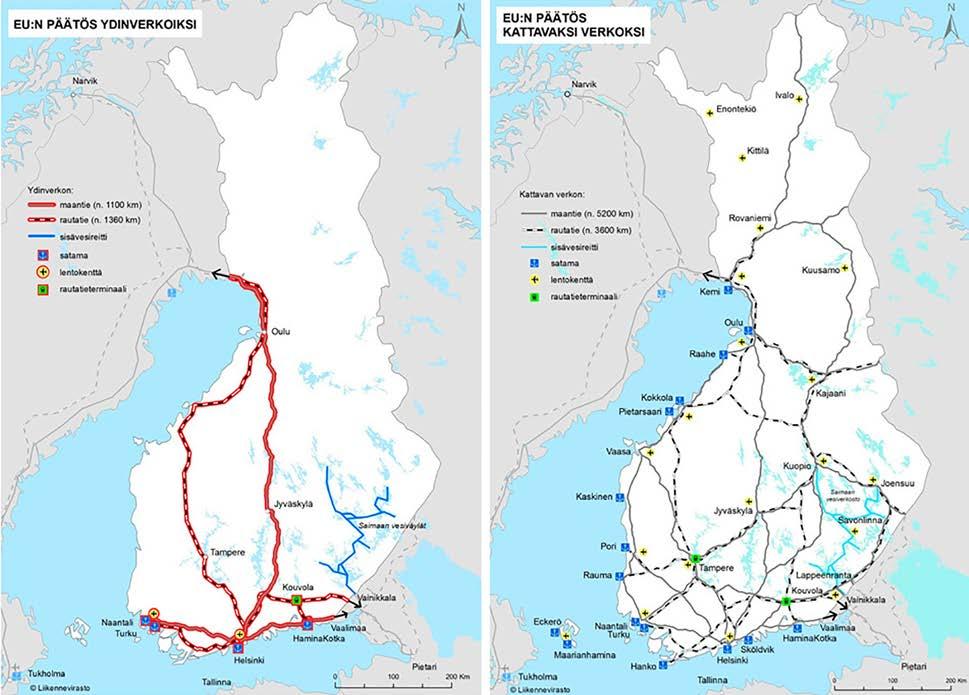 Merituulentiellä on merkitys EU:n määrittelemän Euroopan laajuiseen liikenneverkon (TEN-T, Trans-European Transport Networks) osien yhdistäjänä.