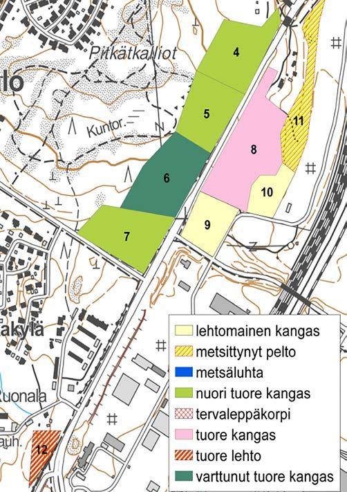 Mussalon alue Pitkätkallioiden ja junaradan väliselle alueelle on esitetty uusia teitä ja liittymiä vaihtoehdoissa V E 1 ja VE 2.