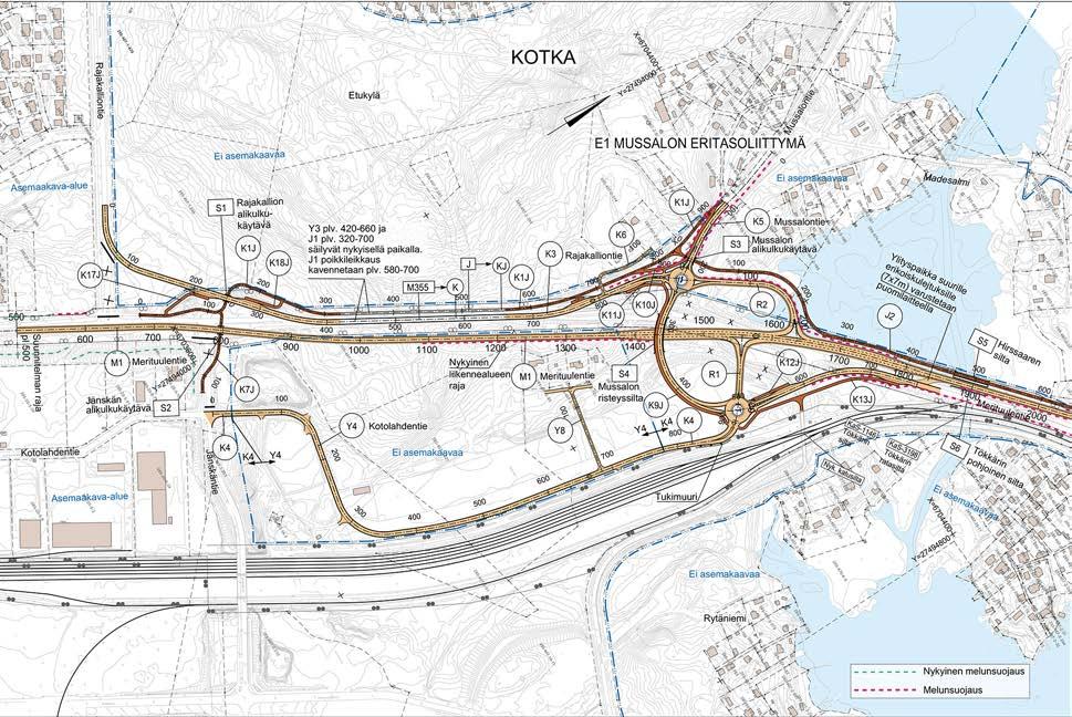 Kuva 54. Mussalon eritasoliittymän yleissuunnitelmaratkaisu.