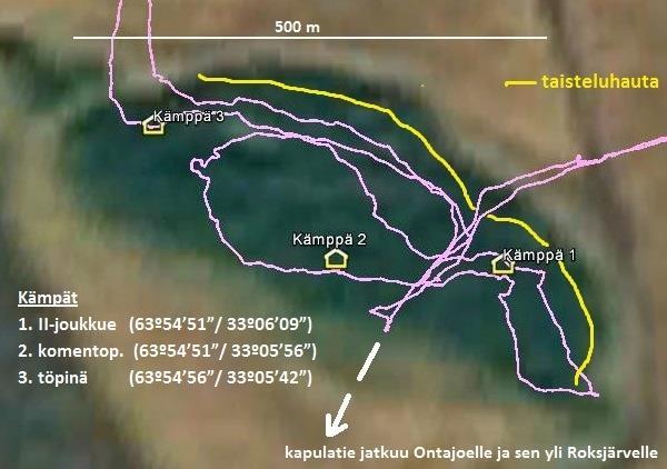 Tukilinjalle siirrettiin talvella 1944 Turina-Tupa, mutta sen tarkasta sijainnista ei