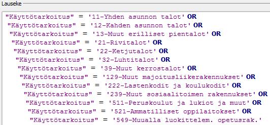 14 5.3.1 Rakennukset Melulle herkät rakennukset tunnistettiin rakennus- ja huoneistorekisterin tietojen [19] perusteella.
