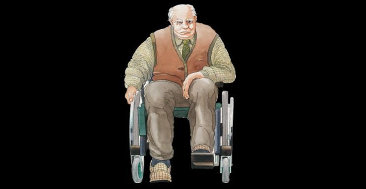 Carl on myös osittain avustettava. Hän liikkuu pyörätuolilla ja varaa ainakin osittain toiselle alaraajalle. Hän hallitsee jonkin verran vartaloaan.