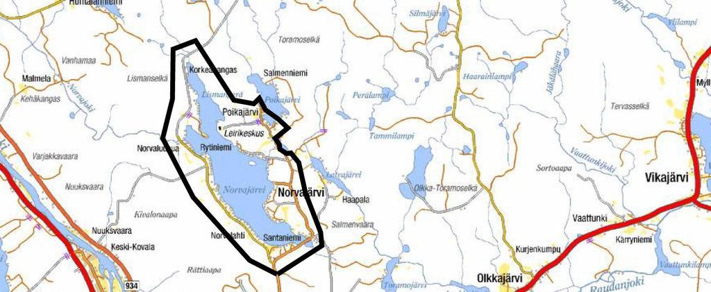 2 1. Suunnitelman nimi ja suunnittelualue Norvajärven osayleiskaava Rovaniemen