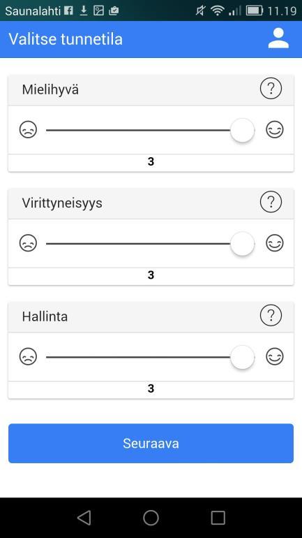 Itseraportointi (Emotion App) FYYSINEN
