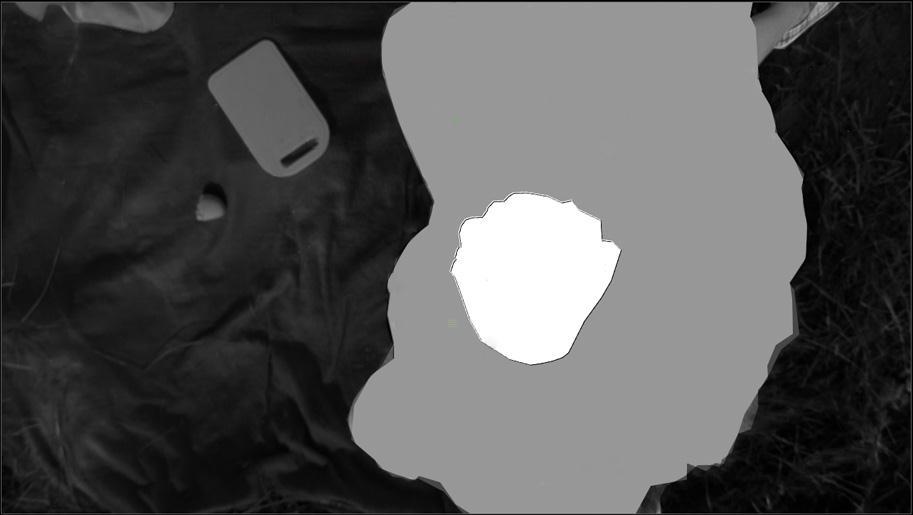 33 NukeX:llä konversion tekeminen aloitetaan käyttämällä rotopaint-työkalua, jolla rajataan alueet joille halutaan eri syvyysefektejä.