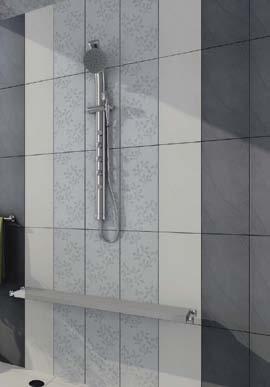 Mayolica Antracite SL 20x50 cm kiilt. Platinum Leaf dec. White 20x45 cm kiilt.