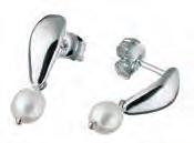 water pearl 80 cm 8140/1 Korvakorut / Earrings hopea, valkoinen makean veden helmi / silver, white fresh water pearl