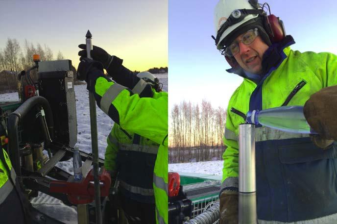 15 2.2.2. CPTU-kairaus CPTU-kairaus on puristinkairausmenetelmä, missä mitataan kärjen vastusta maahan nähden eli kärkivastusta sekä tangon ja maan välistä tankokitkaa eli vaippavastusta.