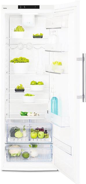 Multiflow 360 ilmankiertoteknologia pitää ruoan tehokkaasti kylmänä levittäen jäähdytetyn ilman tasaisesti koko jääkaappiin. Jääkaapin käyttötilavuus on 219 l ja pakastimen 83 l.