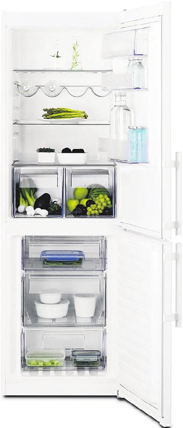 Multi Flow tekniikka pitää jääkaapin lämpötilan ihanteellisena. Huurteenpoisto/No Frost toiminto, digitaalinen näyttö ja hallintapaneeli ulkopuolella. Iso vihanneslaatikko, antibakteerinen suoja.