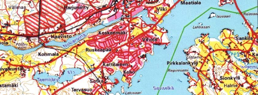 Leveät sähkölinja-alueet ovat kohteelle ominainen maisemapiirre kulkien sekä etelästä pohjoiseen, että lännestä idän suuntaan, ja tuoden kasvillisuuteen oman vaikutuksensa mataline