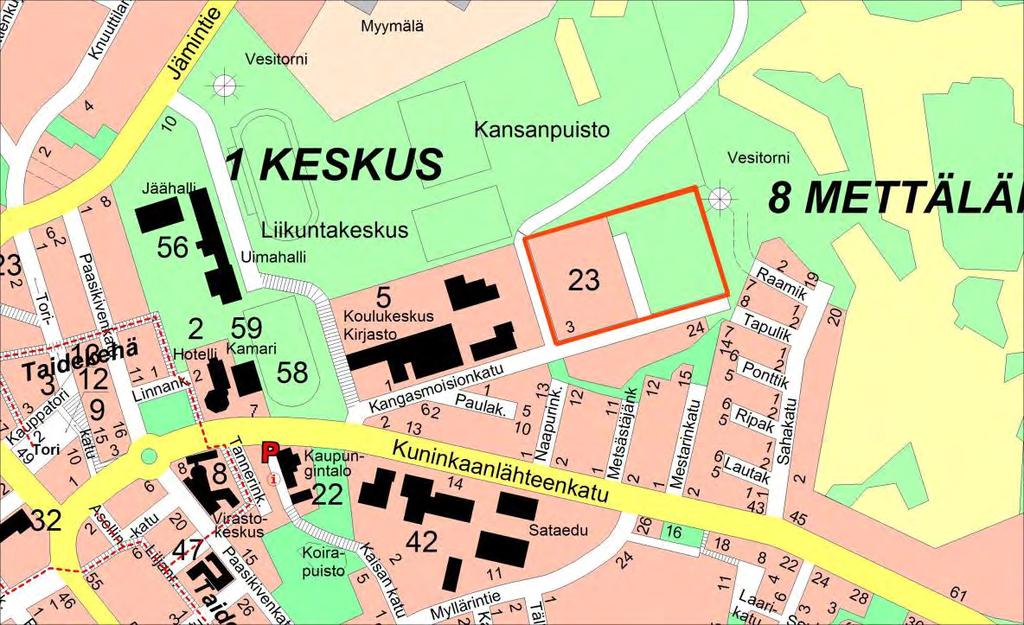 214005188 2 1 PERUS- JA TUNNISTETIEDOT 1.1 Tunnistetiedot 1.2 Kaava-alueen sijainti Asemakaavan muutos koskee: Kankaanpään kaupungin 1. kaupunginosan (Keskus) korttelia 40 koskeva asemakaavan muutos.
