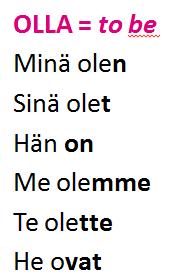 Verbin taivuttaminen (Verb Conjugation) 1.