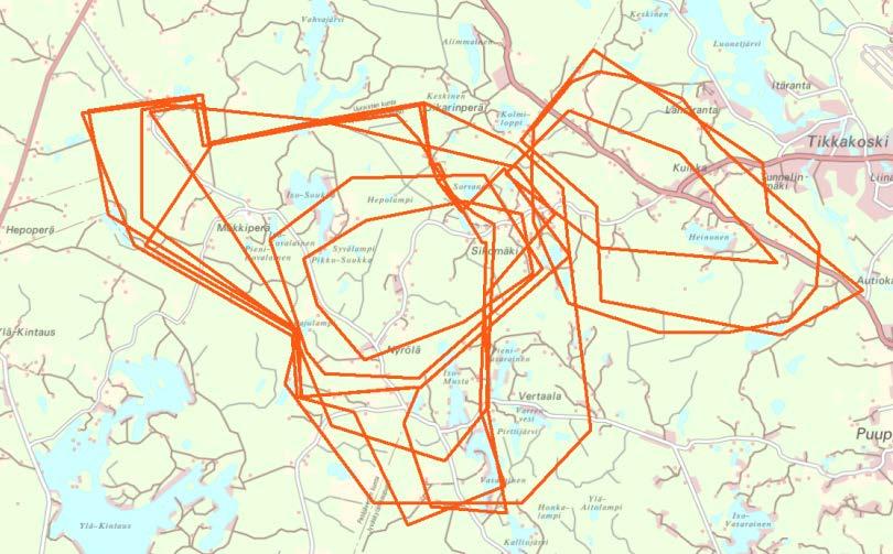 Vastaukset päällekkäin laittamalla Kuikan kylän rajaus on Tikkakosken ja Uuraisten suunnassa melko tarkka.