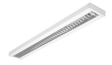 Näillä kriteereillä kohteeseen valittiin seuraavat valaisimet: Positioiden 1, 18, 31, 32, 33, 34 ja 36 ripustinvalaisimet korvaa Glamox Luxon C10-S1 150X1500 LED 4000 840 SU.