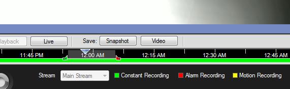 Liite E: TruVision-tallentimen arkistointiohjeet 2. Voit säätää video-osion aikaväliä liu'uttamalla vihreää ja punaista merkitsintä. Huomautus: Valittua aikaikkunaa voi käyttää useisiin kameroihin. 3.