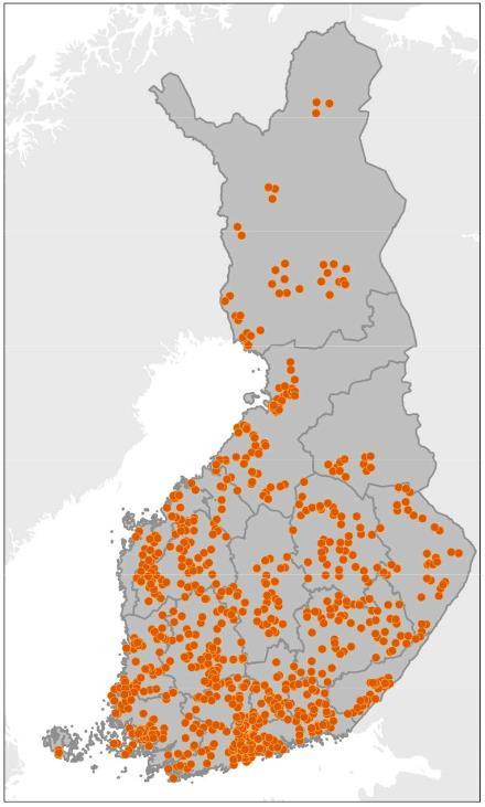 3 KUVA 1. Kaukolämmön tuotantolaitokset Suomessa (Energiateollisuus ry 2017) 2.