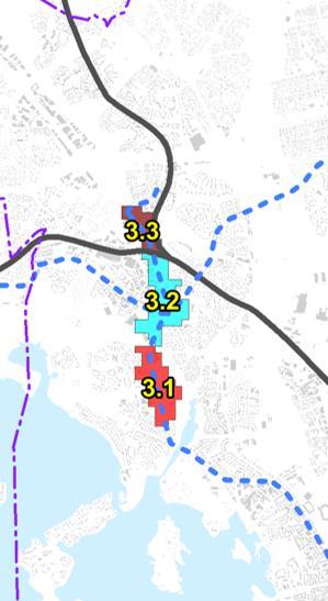 Vihdintien kaupunkibulevardin eteläosa (kolme aluetta) Asuinrakentamispotentiaali n.