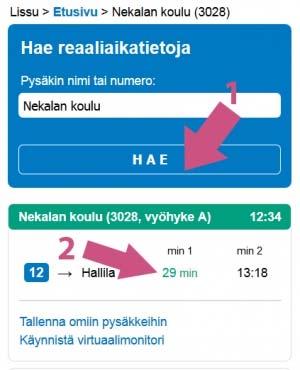 4 Lissu / Pysäkkihaku 1 Pysäkin numeron voit syöttää samaan tapaan kuin muissakin Tampereen seudun joukkoliikenteen sähköisissä palveluissa: joko pysäkin numerolla tai kirjoittamalla pysäkin nimen.