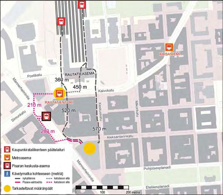 Kantakaupungin joukkoliikenteen kehittämistarpeet Kaupunkirataliikenteessä Helsingin eteläiseen kantakaupunkiin suuntautuvia matkoja palvelee nykytilanteessa ainoastaan Helsingin päärautatieasema.