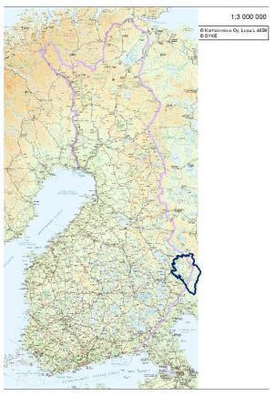 Sijoittuu Fennoskandian vihreän vyöhykkeen alueelle => kansainvälistä yhteistyötä Valuma-alue kokonaisuudessaan 6630 km2,