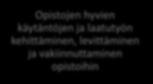 verkko-opetuksen ja tapojen kehittäminen, yhteiskunnallisen opetuksen kehittäminen, kestävän kehityksen opetuksen ja toimintatapojen