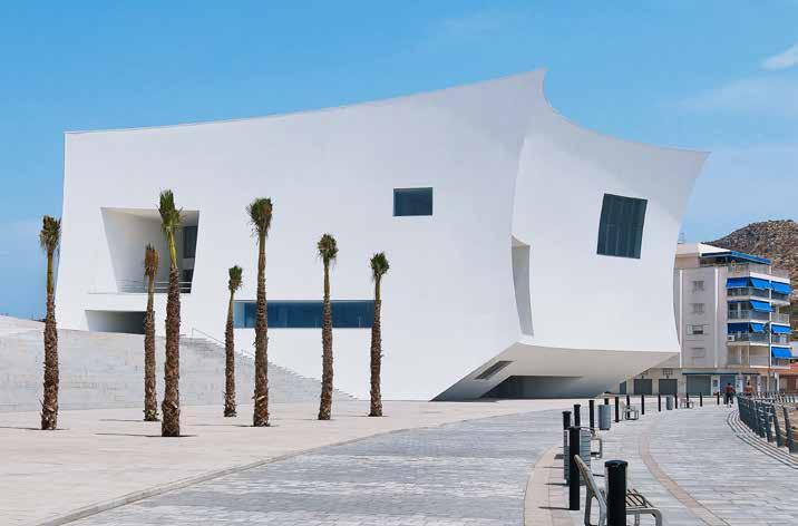 Muotoilumahdollisuudet Vapaa muotoilu Auditorio konsertti- ja kongressihalli "Infanta Doña Elena, ES-Águilas. Arkkitehti: Estudio Barozzi Veiga, ES-Barcelona.