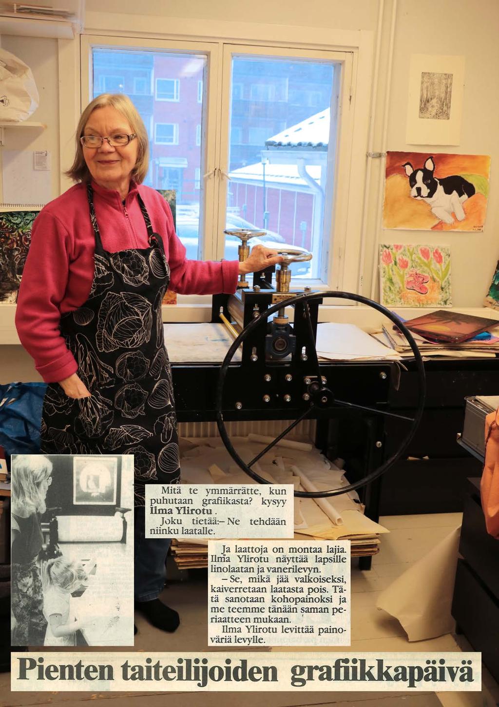 ONNEA ILMA JA MARI! - 30 VUOTTA KUVISKOULUSSA Katja: Kuvataidekoulumme pitkäaikaisimmat opettajat ovat keramiikkataiteilija Mari Lajunen ja taidegraafikko Ilma Ylirotu.