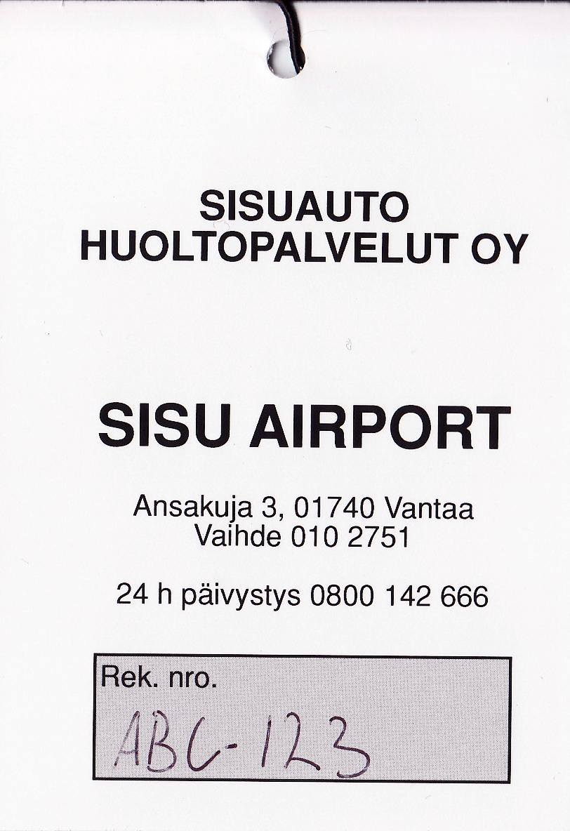 32 tyttyä paikka mihin ajoneuvo on ajettu. Korjaukseen saapuvan ajoneuvon paikka merkitään ympyrällä, ja korjauksesta lähtevän ympyrällä jonka sisällä on rasti.